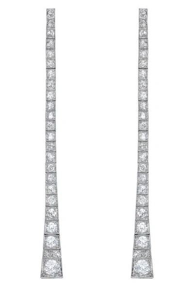 Mindi Mond Reconceived Diamond Straight Dangle Linear Drop Earrings
