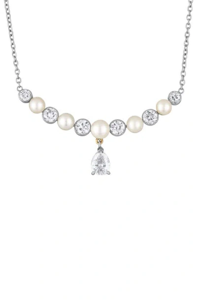 Mindi Mond Reconceived Victorian Diamond & Pearl Necklace In Gold/ Platinum/ Diamond/ Pearl