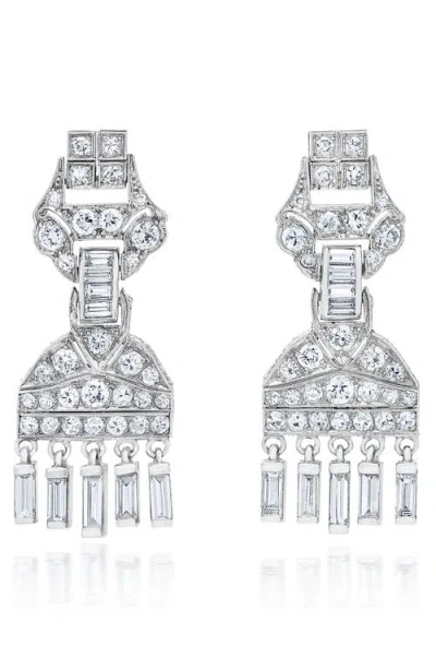 Mindi Mond Reconceived Waterfall Diamond Drop Earrings In Platinum