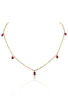 MINDI MOND RUBY TINSEL CHARM CHAIN NECKLACE