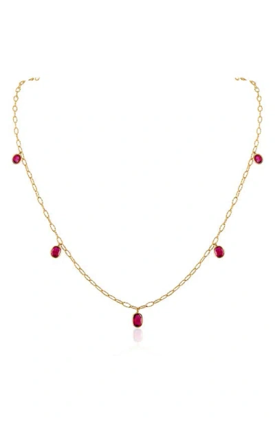 Mindi Mond Ruby Tinsel Charm Chain Necklace In Gold