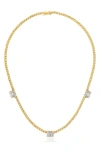 Mindi Mond Triple Clarity Link Necklace In 18k Yellow Gold