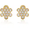 Mindi Mond Turtle Back Diamond Pavé Stud Earrings In 18k Yellow Gold