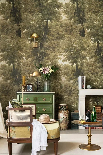 Mindthegap Branchy Autumn Wallpaper In Green