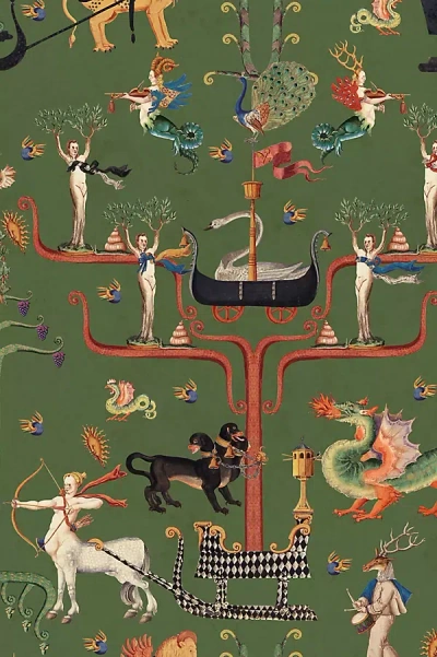 Mindthegap Fairies And Dragons Wallpaper In Green