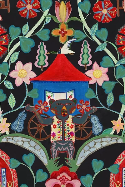 Mindthegap Gypsy Fairytale Anthracite Wallpaper In Multi