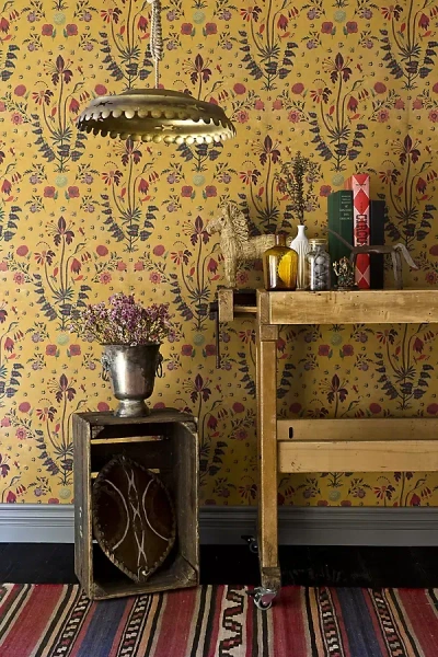 Mindthegap Gypsy Ochre Wallpaper In Yellow