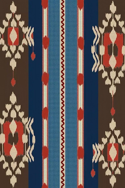 Mindthegap King's Ikat Wallpaper In Blue