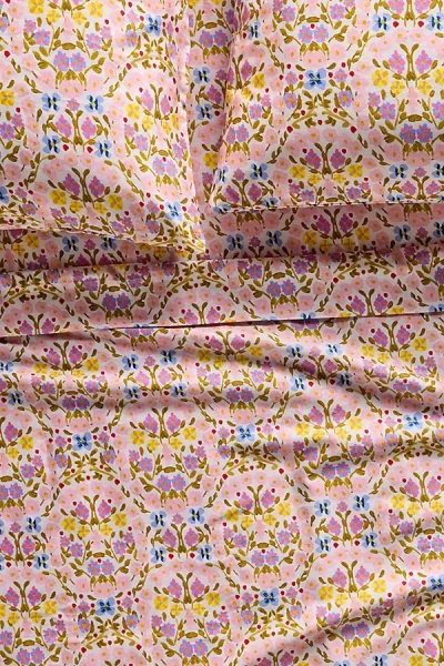 Mindthegap Organic Cotton Sateen Printed Sheet Set In Neutral