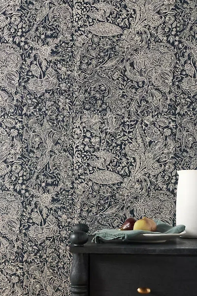 Mindthegap Sarkozi Embroidery Floral Herbal Wallpaper