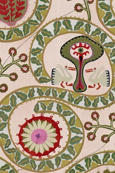 Mindthegap Two Storks Wallpaper In Green