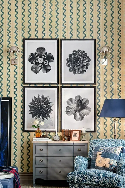 Mindthegap Vintage Ikat Wallpaper In Blue