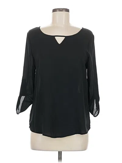 Pre-owned Mine 3/4 Sleeve Blouse In Black