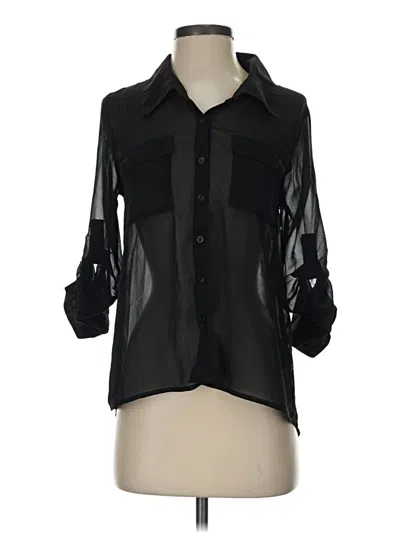 Pre-owned Mine 3/4 Sleeve Blouse In Black