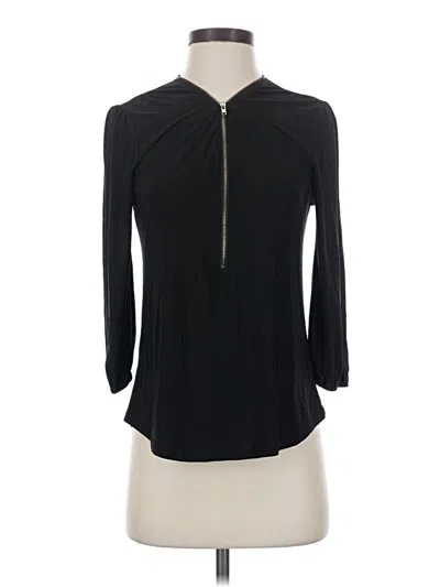 Pre-owned Mine 3/4 Sleeve Blouse In Black