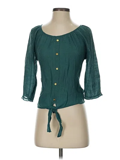 Pre-owned Mine 3/4 Sleeve Blouse In Blue