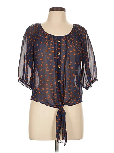 Pre-owned Mine 3/4 Sleeve Blouse In Blue