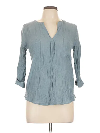 Pre-owned Mine 3/4 Sleeve Blouse In Gray