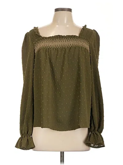 Pre-owned Mine 3/4 Sleeve Blouse In Green