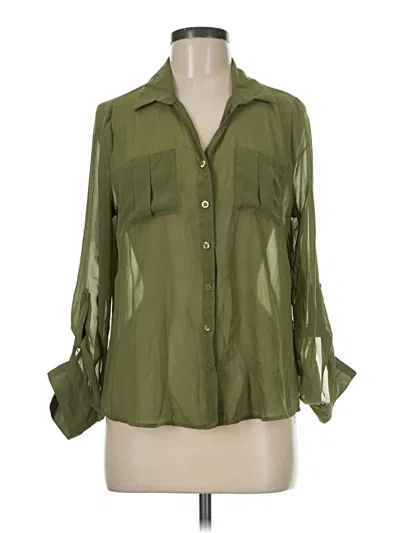 Pre-owned Mine 3/4 Sleeve Blouse In Green