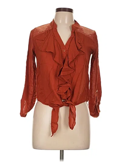 Pre-owned Mine 3/4 Sleeve Blouse In Orange