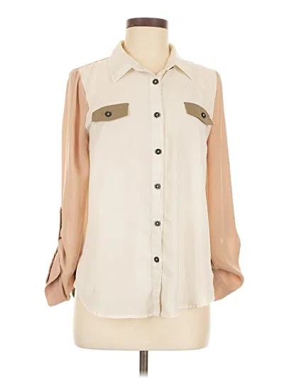 Pre-owned Mine 3/4 Sleeve Blouse In Tan