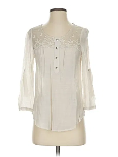 Pre-owned Mine 3/4 Sleeve Blouse In White