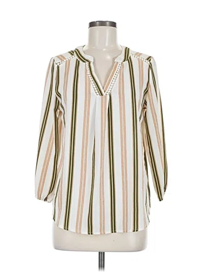 Pre-owned Mine 3/4 Sleeve Blouse In White