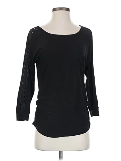 Pre-owned Mine 3/4 Sleeve Top Black Boatneck Tops