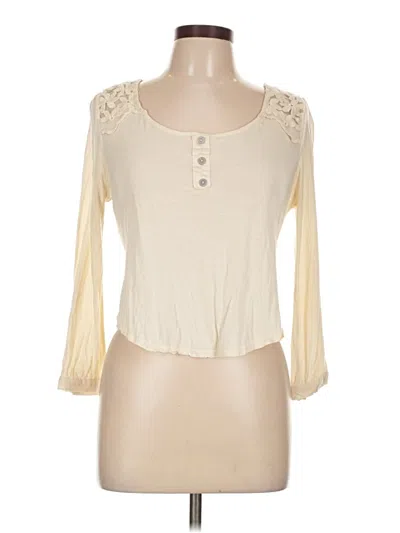 Pre-owned Mine 3/4 Sleeve Top Ivory Sweetheart Neckline Tops