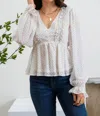 Mine And E & M Audrey Polka Dot Swiss Top In Ivory
