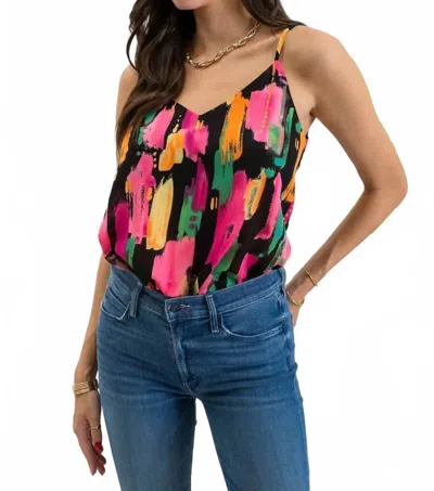 Mine Brush Stroke Top In Multicolored