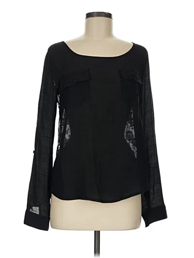 Pre-owned Mine Long Sleeve Blouse In Black