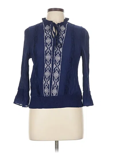Pre-owned Mine Long Sleeve Blouse In Blue