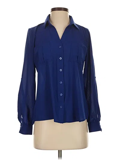 Pre-owned Mine Long Sleeve Blouse In Blue