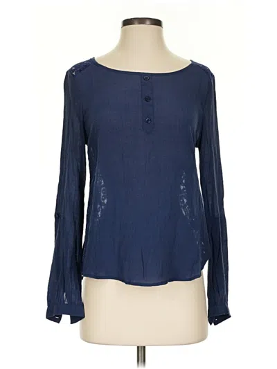 Pre-owned Mine Long Sleeve Blouse In Blue