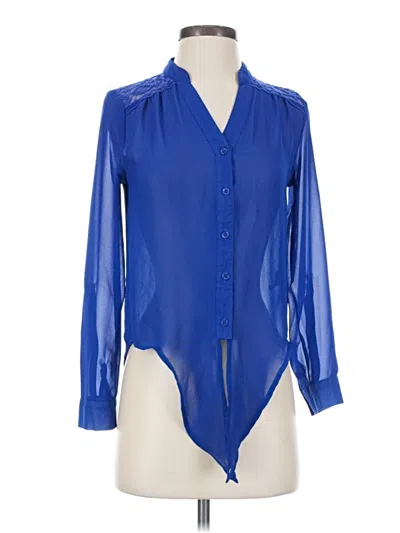 Pre-owned Mine Long Sleeve Blouse In Blue