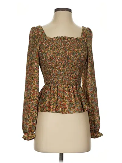 Pre-owned Mine Long Sleeve Blouse In Brown