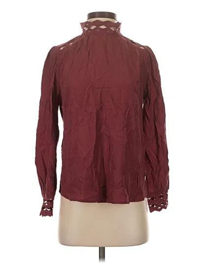 Pre-owned Mine Long Sleeve Blouse In Burgundy