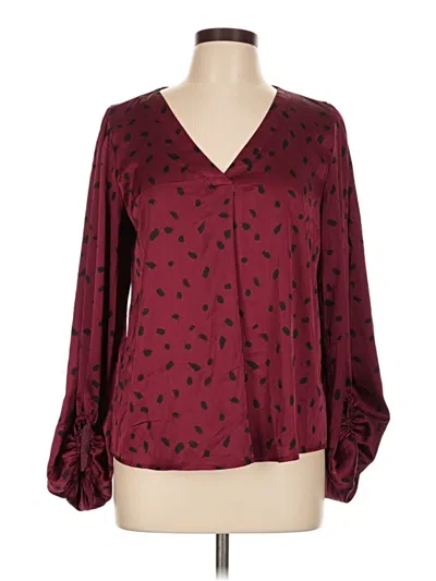 Pre-owned Mine Long Sleeve Blouse In Burgundy