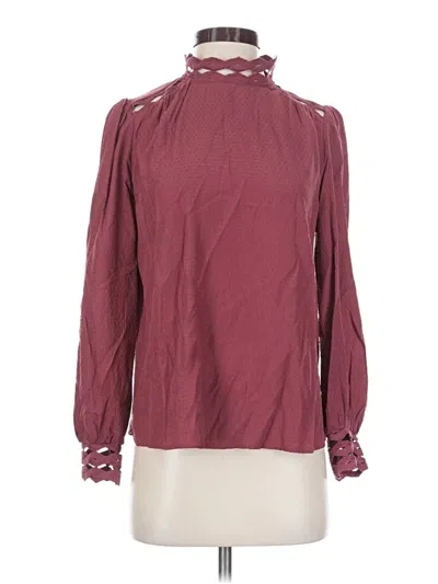 Pre-owned Mine Long Sleeve Blouse In Burgundy