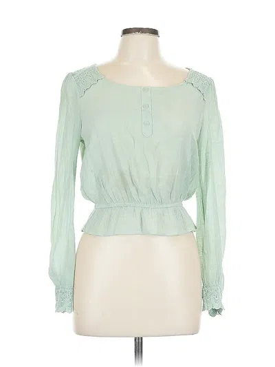 Pre-owned Mine Long Sleeve Blouse In Green