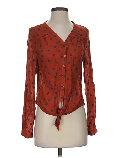 Pre-owned Mine Long Sleeve Blouse In Orange