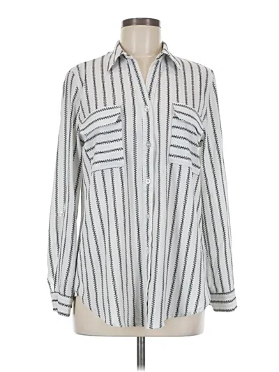 Pre-owned Mine Long Sleeve Blouse In Silver
