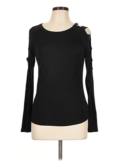 Pre-owned Mine Long Sleeve Top Black One Shoulder Neckline Tops