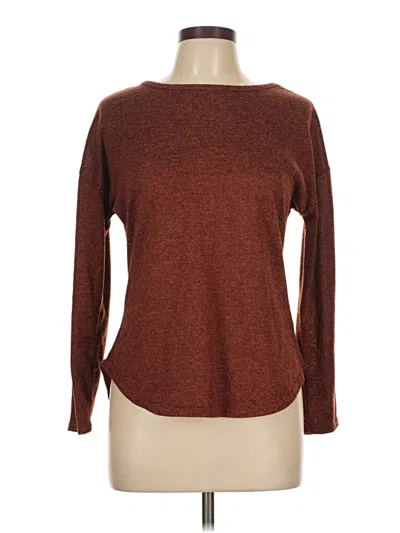 Pre-owned Mine Long Sleeve Top Brown Boatneck Tops