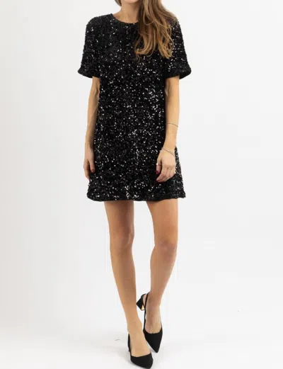 Mine Luna Sequin Mini Dress In Black