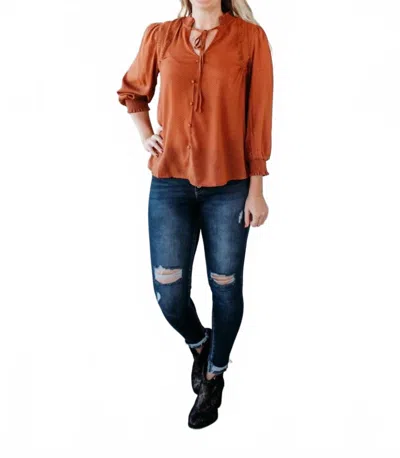 Mine Pumpkin Polka Dot Blouse In Orange