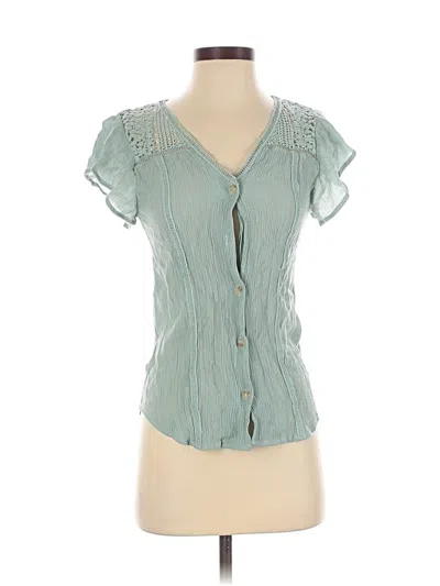 Pre-owned Mine Short Sleeve Blouse In Blue