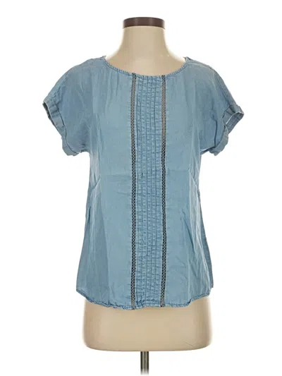 Pre-owned Mine Short Sleeve Blouse In Blue